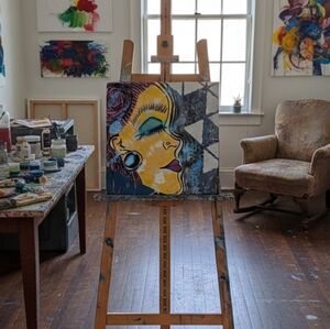 HANDCRAFTED Abstract Painting HANDMADE Artwork HANDPAINTED Wall Art Decor 8x8